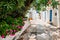 Picturesque Naousa town street on Paros island, Greece