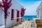 Picturesque Naousa town street on Paros island, Greece