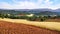 Picturesque nature rural landscape with fields.