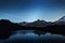 Picturesque night view of Chesery lake in France Alps