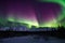 Picturesque northern lights in the night sky