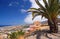 Picturesque outstanding landscape of beautiful resort playa de las americas on tenerife, spain