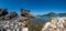 Picturesque panorama of the rocks and sea on the Sveti Nikola island. Montenegro, Adriatic sea, Europe