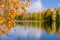 Picturesque Park in autumn in Gatchina town