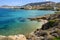 Picturesque Paros Bay with crystal water.