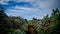 Picturesque pathway winding its way between rocky hillsides