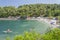 Picturesque pebble Zastup beach nearby Splitska which is situated on the north coast of Brac island, Croatia.