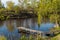 A picturesque pier in the Novoladozhsky canal in the city of Novaya Ladoga