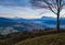 Picturesque pre sunrise morning above late autumn mountain countryside. Ukraine, Carpathian Mountains, Hoverla and Petros tops in