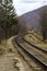 Picturesque railway track disappearing behind the horizon