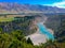 Picturesque Rakaia Gorge and Rakaia River on the South Island of New Zealand