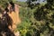 Picturesque red ocher cliffs in village of Roussillon Provence in France