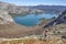 Picturesque reservoir and mountain landscape in Riano. Trekking. Spain