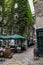 Picturesque Restaurant In The Backyard Of An Old House In The Inner City Of Vienna In Austria