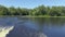 The picturesque river landscape. Video on Board the boat. Waves and wakes on the water