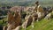 Picturesque rock chimneys with caves