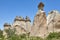 Picturesque rock formations in Pasabag valley. Destination landmark in Turkey