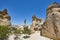 Picturesque rock formations in Pasabag valley. Destination landmark in Turkey