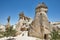 Picturesque rock formations in Pasabag valley. Destination landmark in Turkey