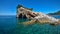 Picturesque rocks on the Sveti Nikola island. Montenegro, Adriatic sea, Europe