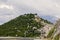 Picturesque route in the mountains of Montenegro, the Balkan Mountains, the road to the dream, selective focus