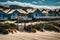 A picturesque row of beachfront cottages