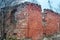 Picturesque ruins of an old brick building.