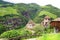 Picturesque rural landscape with castle.