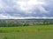 Picturesque rustic scenery of village in Belarus in cloudy weather