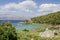 Picturesque sandy beach of Lovrecina on the northern coast of Brac island, Croatia.