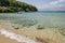 Picturesque sandy beach of Lovrecina on the northern coast of Brac island, Croatia.