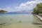 Picturesque sandy beach of Lovrecina on the northern coast of Brac island, Croatia.