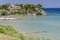 Picturesque sandy beach in village Ammoudi on the east coast of Zakynthos island, Greece.