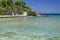 Picturesque sandy beach in village Ammoudi on the east coast of Zakynthos island, Greece.