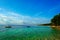 Picturesque scene of boats in Zlatni rat beach on Brac island, Croatia