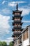 Picturesque scene of Fahua Pagoda in Zhouqiao Old Street, Jiading, Shanghai.