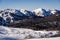 Picturesque scene of a group of majestic mountains covered in snow, Montenegro