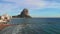 Picturesque scenery of Penyal d\\\'Ifac Natural Park and Calpe cityscape