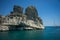 Picturesque sea landscape and white rocks at Kleftiko, Milos, Gr