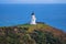 Picturesque seascape with Cape Reinga lighthouse, New Zealand