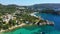Picturesque seaside of Paleokastritsa, Corfu, Greece. Beautiful bay in Paleokastritsa in Corfu island, Greece. Panoramic view of