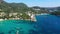 Picturesque seaside of Paleokastritsa, Corfu, Greece. Beautiful bay in Paleokastritsa in Corfu island, Greece. Panoramic view of