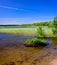 The picturesque shore of the lake