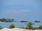 Picturesque shot of empty wooden oceanfront bungalows in the scenic Maldives.