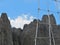 Picturesque silhouettes of the rocks of the extinct volcano Karadag from the side of a sailing ship against the background of sea