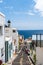 Picturesque sloping streets with colonial architecture in La Canela quarter of Santa Cruz de La Palma