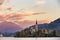 Picturesque Slovenia, Bled lake and town in the evening