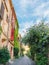 Picturesque small alleyway in Antibes, Cote d`Azur, France