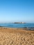 Picturesque small Chapel on island across Malia beach, Crete