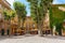 Picturesque square with cafes in Aix-en-Provence, France